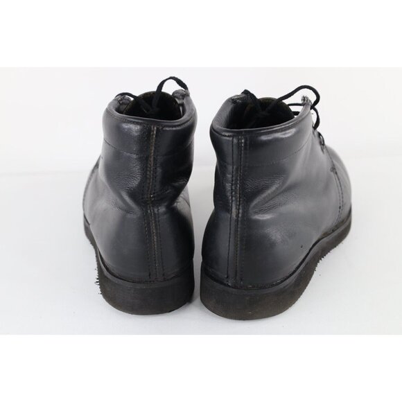 Vtg 70s Streetwear Mens 9 Distressed Leather Ankle Chukkas Chukka Boots Black main image 5